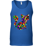 Womens Colourful Cat International dot day V Neck T Shirt Tank Top