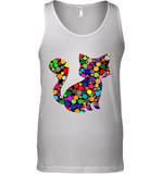 Womens Colourful Cat International dot day V Neck T Shirt Tank Top