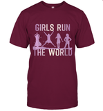 Womens Girls Run The World  International Women's Day Feminist V Neck T Shirt T-Shirt