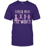 Womens Girls Run The World  International Women's Day Feminist V Neck T Shirt T-Shirt