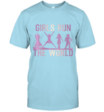 Womens Girls Run The World  International Women's Day Feminist V Neck T Shirt T-Shirt