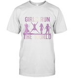 Womens Girls Run The World  International Women's Day Feminist V Neck T Shirt T-Shirt