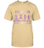 Womens Girls Run The World  International Women's Day Feminist V Neck T Shirt T-Shirt