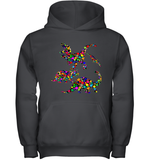 Womens Colourful Dinosaur International dot day V Neck T Shirt Youth Hoodie