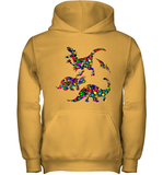 Womens Colourful Dinosaur International dot day V Neck T Shirt Youth Hoodie