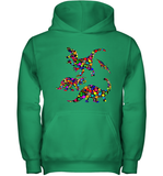 Womens Colourful Dinosaur International dot day V Neck T Shirt Youth Hoodie