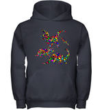 Womens Colourful Dinosaur International dot day V Neck T Shirt Youth Hoodie