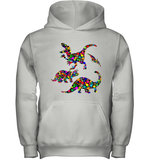 Womens Colourful Dinosaur International dot day V Neck T Shirt Youth Hoodie