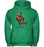 Womens Colourful Dove Bird International Dot day V Neck T Shirt Youth Hoodie