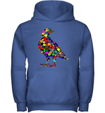 Womens Colourful Dove Bird International Dot day V Neck T Shirt Youth Hoodie