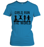 Womens Girls Run The World  International Women's Day Silhouette V Neck T Shirt Women's T-Shirt