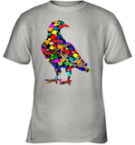 Womens Colourful Dove Bird International Dot day V Neck T Shirt Youth T-Shirt