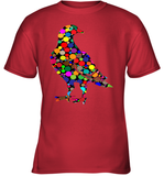 Womens Colourful Dove Bird International Dot day V Neck T Shirt Youth T-Shirt