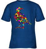Womens Colourful Dove Bird International Dot day V Neck T Shirt Youth T-Shirt