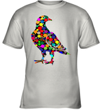 Womens Colourful Dove Bird International Dot day V Neck T Shirt Youth T-Shirt