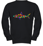 Womens Colourful Shark International dot day V Neck T Shirt Youth Sweatshirt