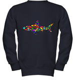 Womens Colourful Shark International dot day V Neck T Shirt Youth Sweatshirt