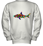 Womens Colourful Shark International dot day V Neck T Shirt Youth Sweatshirt
