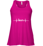 Womens Beer Heartbeat ECG Beer Drinker Gift V Neck T Shirt Racerback Tank