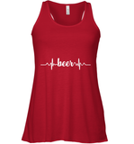 Womens Beer Heartbeat ECG Beer Drinker Gift V Neck T Shirt Racerback Tank