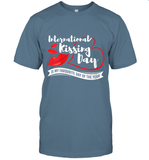 Womens Funny, International Kissing Day, International Kissing Day V Neck T Shirt T-Shirt