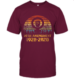 Womens 19th Amendment 1920 2020 Women's Right To Vote Retro Sunset V Neck T Shirt T-Shirt