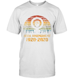 Womens 19th Amendment 1920 2020 Women's Right To Vote Retro Sunset V Neck T Shirt T-Shirt