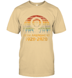 Womens 19th Amendment 1920 2020 Women's Right To Vote Retro Sunset V Neck T Shirt T-Shirt