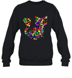 Womens Colourful Cat International dot day V Neck T Shirt Sweatshirt