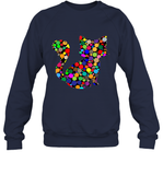 Womens Colourful Cat International dot day V Neck T Shirt Sweatshirt