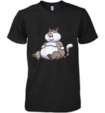 Womens Fat Cat Funny Chubby Cat  International Cat Day V Neck T Shirt Premium Men's T-Shirt