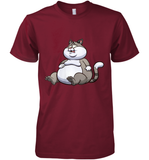 Womens Fat Cat Funny Chubby Cat  International Cat Day V Neck T Shirt Premium Men's T-Shirt