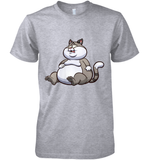 Womens Fat Cat Funny Chubby Cat  International Cat Day V Neck T Shirt Premium Men's T-Shirt