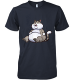 Womens Fat Cat Funny Chubby Cat  International Cat Day V Neck T Shirt Premium Men's T-Shirt