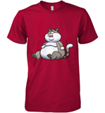 Womens Fat Cat Funny Chubby Cat  International Cat Day V Neck T Shirt Premium Men's T-Shirt