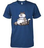 Womens Fat Cat Funny Chubby Cat  International Cat Day V Neck T Shirt Premium Men's T-Shirt