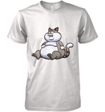 Womens Fat Cat Funny Chubby Cat  International Cat Day V Neck T Shirt Premium Men's T-Shirt