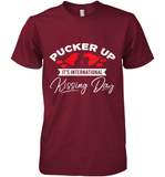 Womens Funny, International Kissing Day, Pucker UP it's V Neck T Shirt Premium Men's T-Shirt