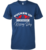 Womens Funny, International Kissing Day, Pucker UP it's V Neck T Shirt Premium Men's T-Shirt