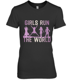 Womens Girls Run The World  International Women's Day Feminist V Neck T Shirt Premium Women's T-Shirt