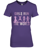 Womens Girls Run The World  International Women's Day Feminist V Neck T Shirt Premium Women's T-Shirt
