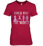 Womens Girls Run The World  International Women's Day Feminist V Neck T Shirt Premium Women's T-Shirt