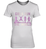 Womens Girls Run The World  International Women's Day Feminist V Neck T Shirt Premium Women's T-Shirt