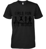 Womens Girls Run The World  International Women's Day Silhouette V Neck T Shirt Premium Men's T-Shirt
