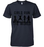 Womens Girls Run The World  International Women's Day Silhouette V Neck T Shirt Premium Men's T-Shirt