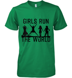 Womens Girls Run The World  International Women's Day Silhouette V Neck T Shirt Premium Men's T-Shirt