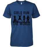 Womens Girls Run The World  International Women's Day Silhouette V Neck T Shirt Premium Men's T-Shirt