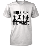 Womens Girls Run The World  International Women's Day Silhouette V Neck T Shirt Premium Men's T-Shirt