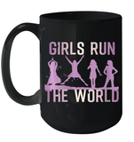 Womens Girls Run The World  International Women's Day Feminist V Neck T Shirt Ceramic Mug 15oz