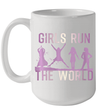 Womens Girls Run The World  International Women's Day Feminist V Neck T Shirt Ceramic Mug 15oz